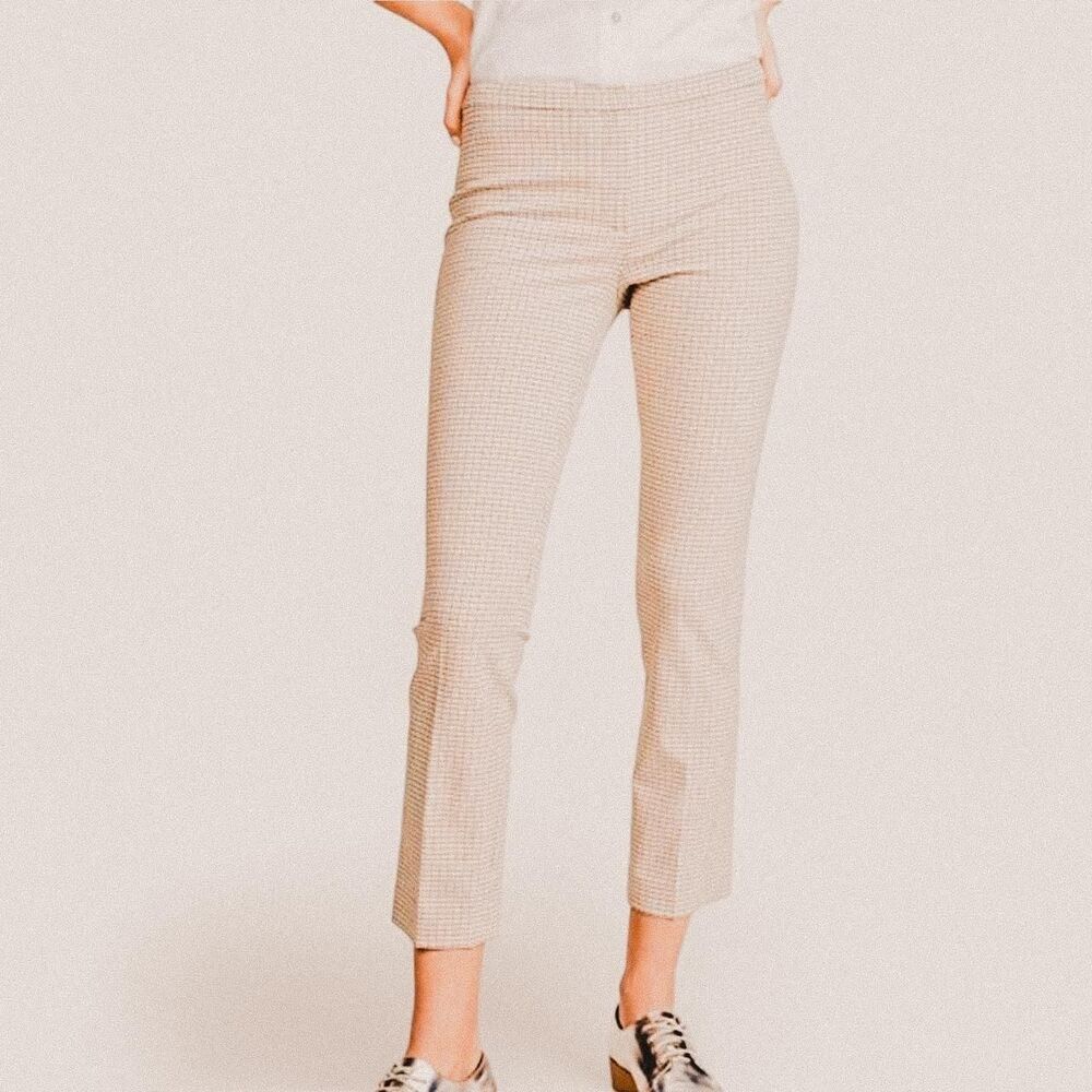 Corporate Chic Micro-Check Plaid Skinny Trousers – Theory Workwear Pant sz 2